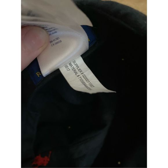 Ralph Lauren Unisex Baseball Cap Dark Navy Blue Hat, Red Polo Design - Picture 5 of 7
